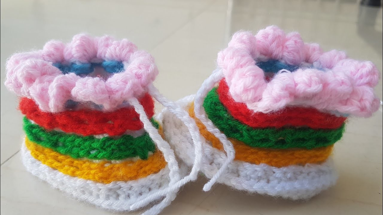 Wow????amazing colorful crochet baby shoes. booties.  #crochetbabyshoesfreepatternforbeginners