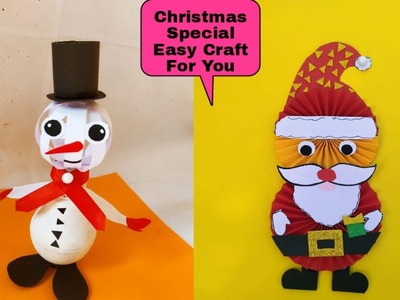 2 Easy Christmas Craft For You.#santaclaus #snowman @ArtfulSwati