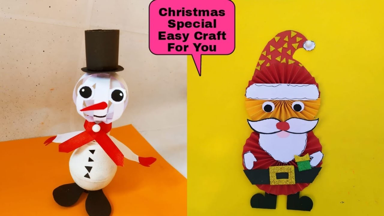 2 Easy Christmas Craft For You.#santaclaus #snowman @ArtfulSwati