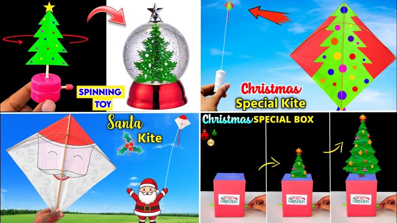 4 Amazing christmas craft , how to make kite , decoration idea