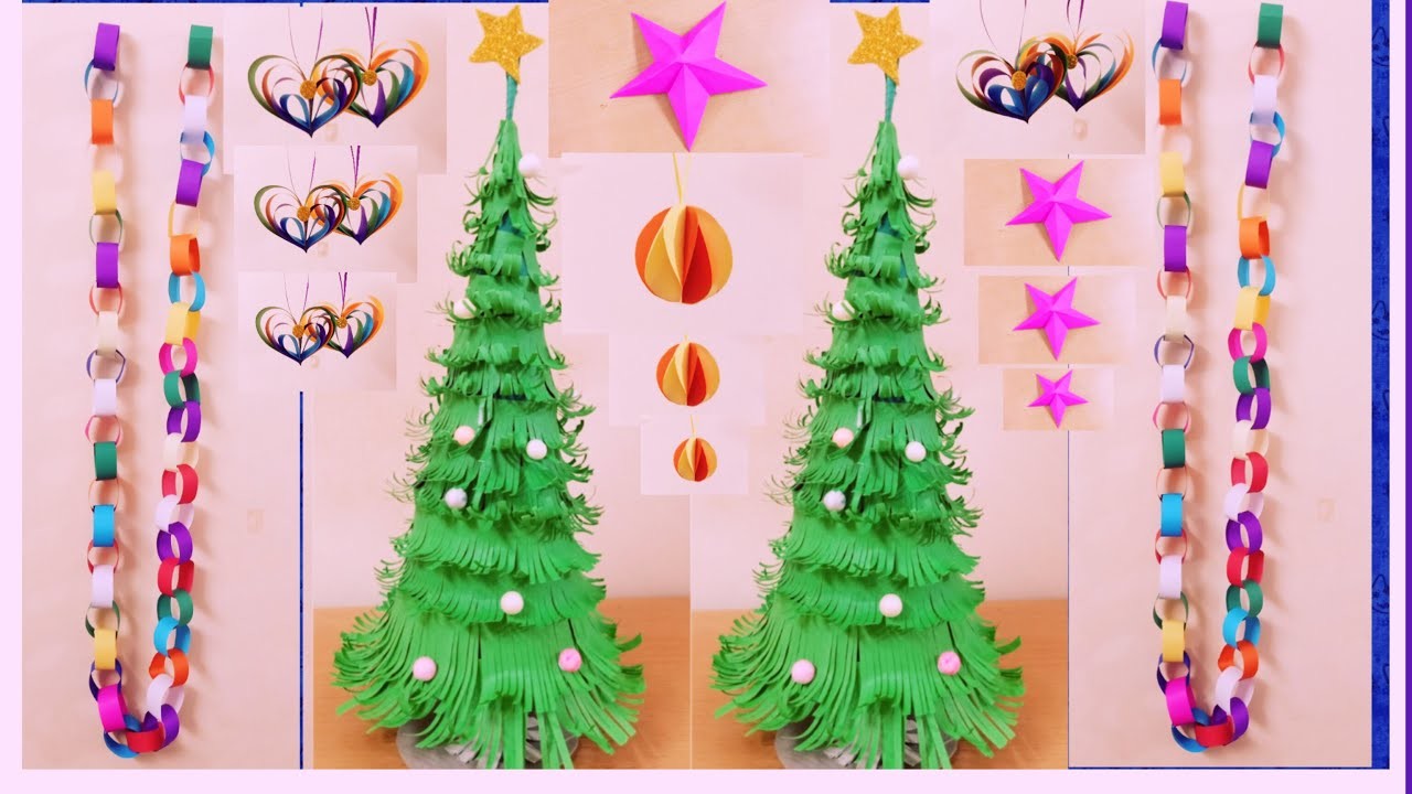 5 Unique Christmas Decoration Ideas.Christmas Tree Decoration.Christmas Craft.Christmas Star.Diy