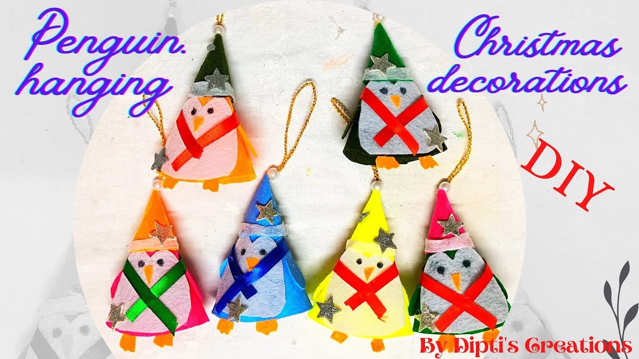 Beautiful and Colourful Penguins| Christmas craft| Christmas tree ornament making| Easy DIY|