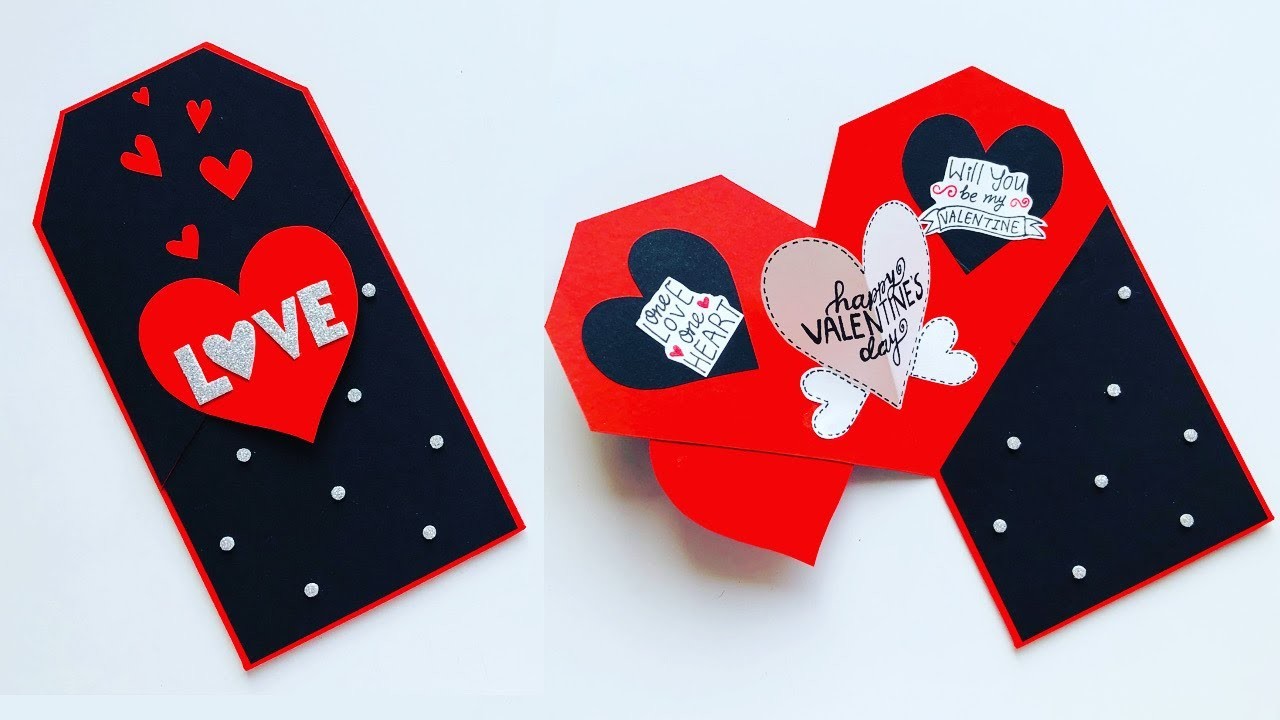 Beautiful Handmade Valentine's Day Card Idea.Diy Greeting Cards For Valentine’s Day@ArtCraftByTulsi