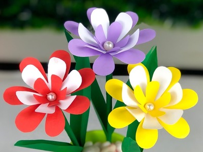 Beautiful Paper Flower Making | Home Decor |  Easy Craft Ideas | School Craft Ideas  | Paper Craft