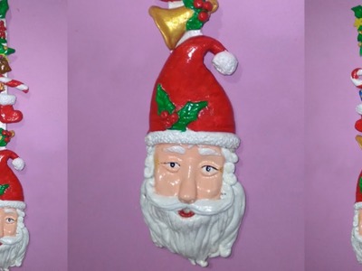 Christmas Craft Ideas.Santa Claus Making.Wooden Spoon Craft.Christmas Craft.Wall Hanging