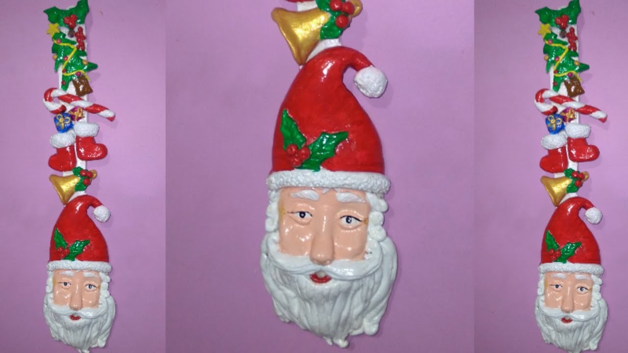Christmas Craft Ideas.Santa Claus Making.Wooden Spoon Craft.Christmas Craft.Wall Hanging