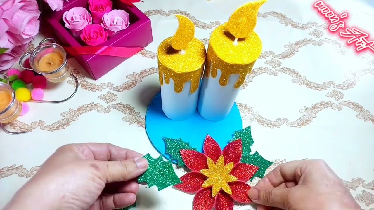 Christmas home decor ideas. Christmas candle making. Christmas craft for kids.#papercraft #artwork