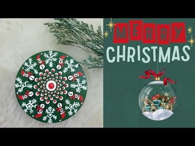 Christmas Mandala Art.Christmas Craft.Snowman & Snow Flakes Art.Christmas & Thanksgiving gift Ideas.