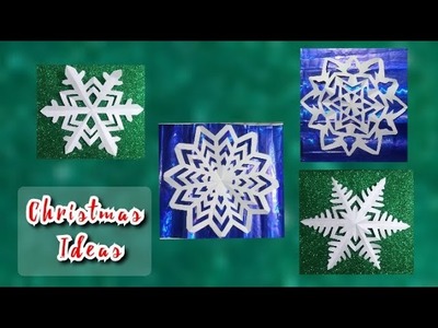 Christmas Snowflakes Idea Craft❄️#christmasdecor#christmas#christmas2022 #christmasdecorations #idea