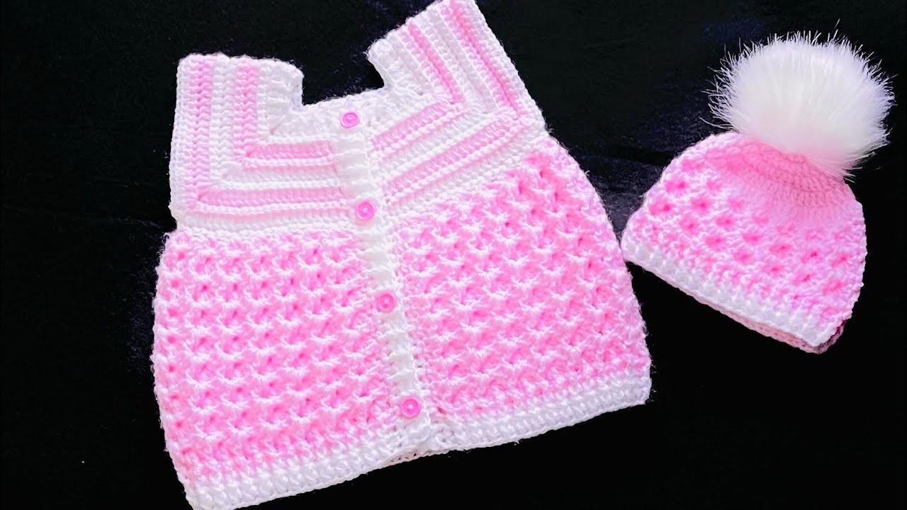 Cute little vest for baby boys and girls CRYSTAL WAVES CROCHET STITCH PATTERN SET