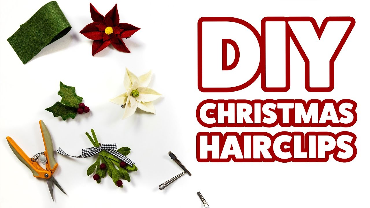 DIY Christmas felt hair clips |  How to make Christmas felt hair clips