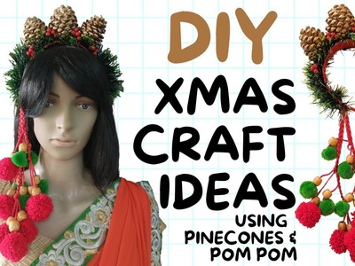 DIY Christmas Hair Accessory || Stylish Floral POM POM Christmas Headband || Christmas Craft||