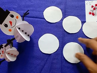 DIY SNOWMAN☃️.easy snowman paper craft for kids.diy Christmas snowman