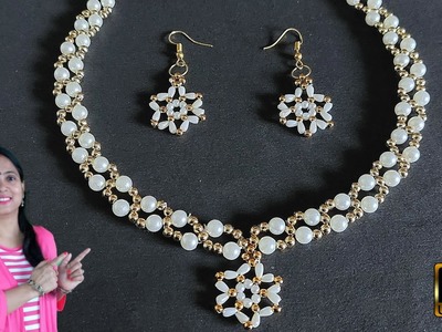 Easy Beautiful Pearl Necklace Set Designs | DIY Handmade Ideas Pearl Jewelry Tutorial