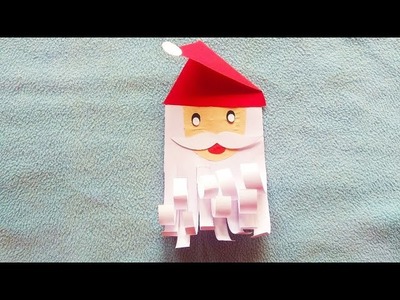 Easy Santa Claus making with paper. Christmas craft. beautiful Santa Claus