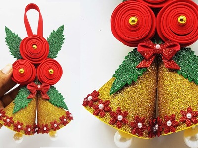 Economical Christmas Bells Made With Glitter Paper ???? DIY Affordable Christmas Craft ideas