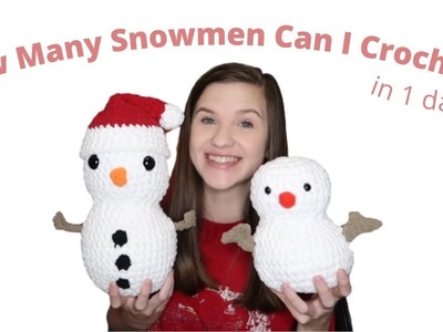 How Many Snowman Can I Crochet In One Day | Crochet Snowmen With Me- Creative Christmas Day 3!!