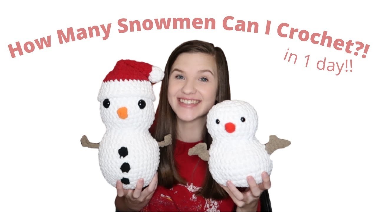 How Many Snowman Can I Crochet In One Day | Crochet Snowmen With Me- Creative Christmas Day 3!!