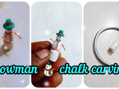 How to make a snowman⛄️ on chalkpiece.Christmas craft. Christmas????doll making.#myart #chalkcarving