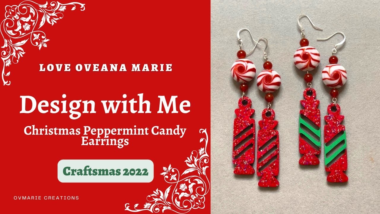 HOW TO MAKE CHRISTMAS EARRINGS | PEPPERMINT CANDY EARRINGS | JEWELRY MAKING | CRAFTSMAS 2022