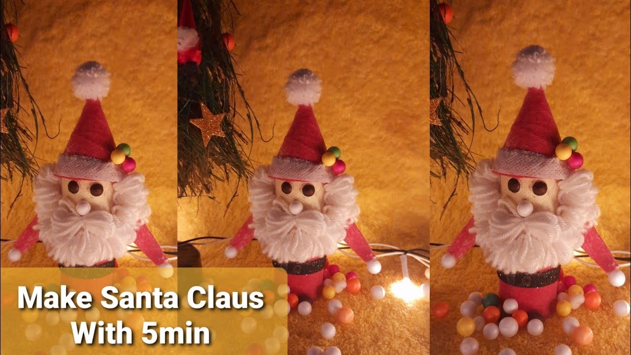 How To Make Santa Claus With Waste Materials. Christmas Craft.Christmas Decoration Ideas