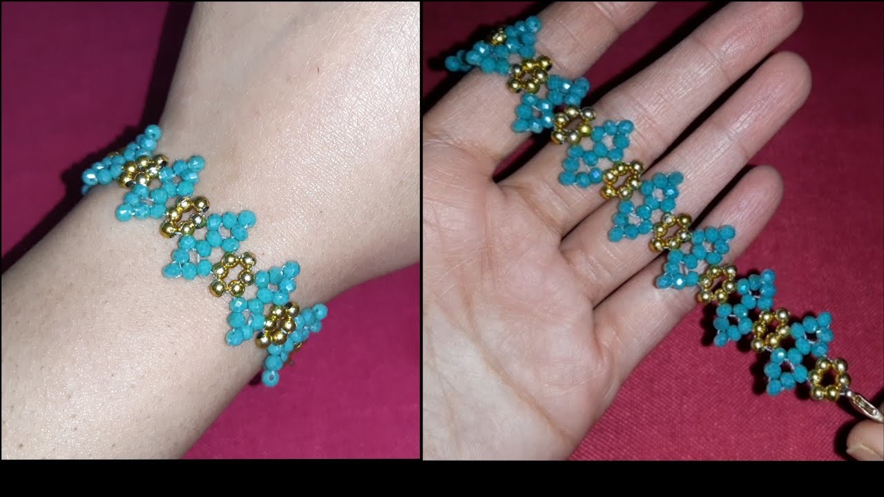 How to make simple & Easy Beaded bracelet for beginners.beads jewelry making at home