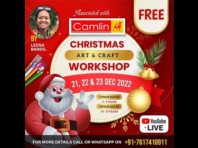 India's Largest Christmas Art & Craft Workshop for Kids 7:30-9:00 PM ( Coffee Painting Artwork )