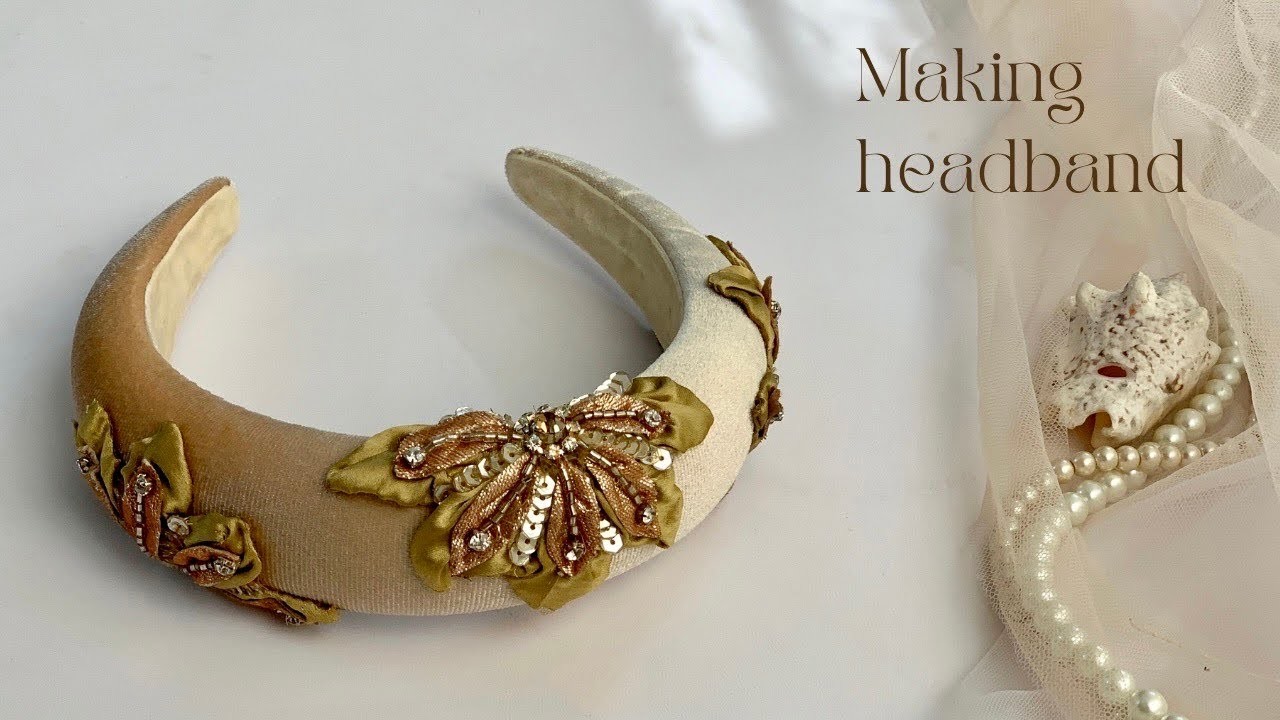 Making Beaded Lace Flower Padded Headband. make a simple and easy headband at home