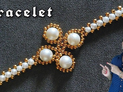 PEARL BRACELET SIMPLE N EASY DESIGN | Handmade Christmas Jewellery Making Ideas