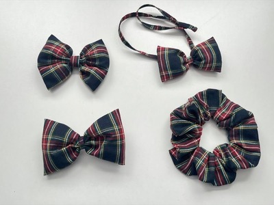 Scrunch, hair pin, broach and bow tie w. Christmas inspiration