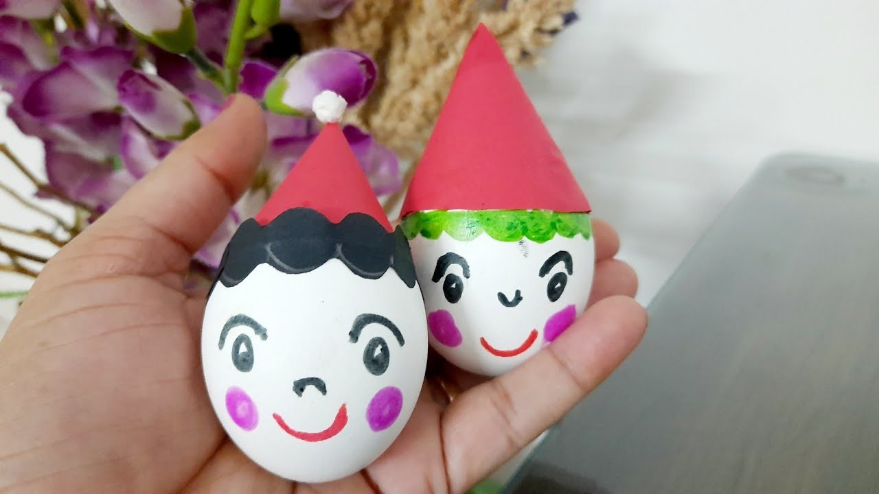 Snowman Using Egg Shells | Eggshell Craft | Christmas Decorations Ideas | Christmas Craft Ideas