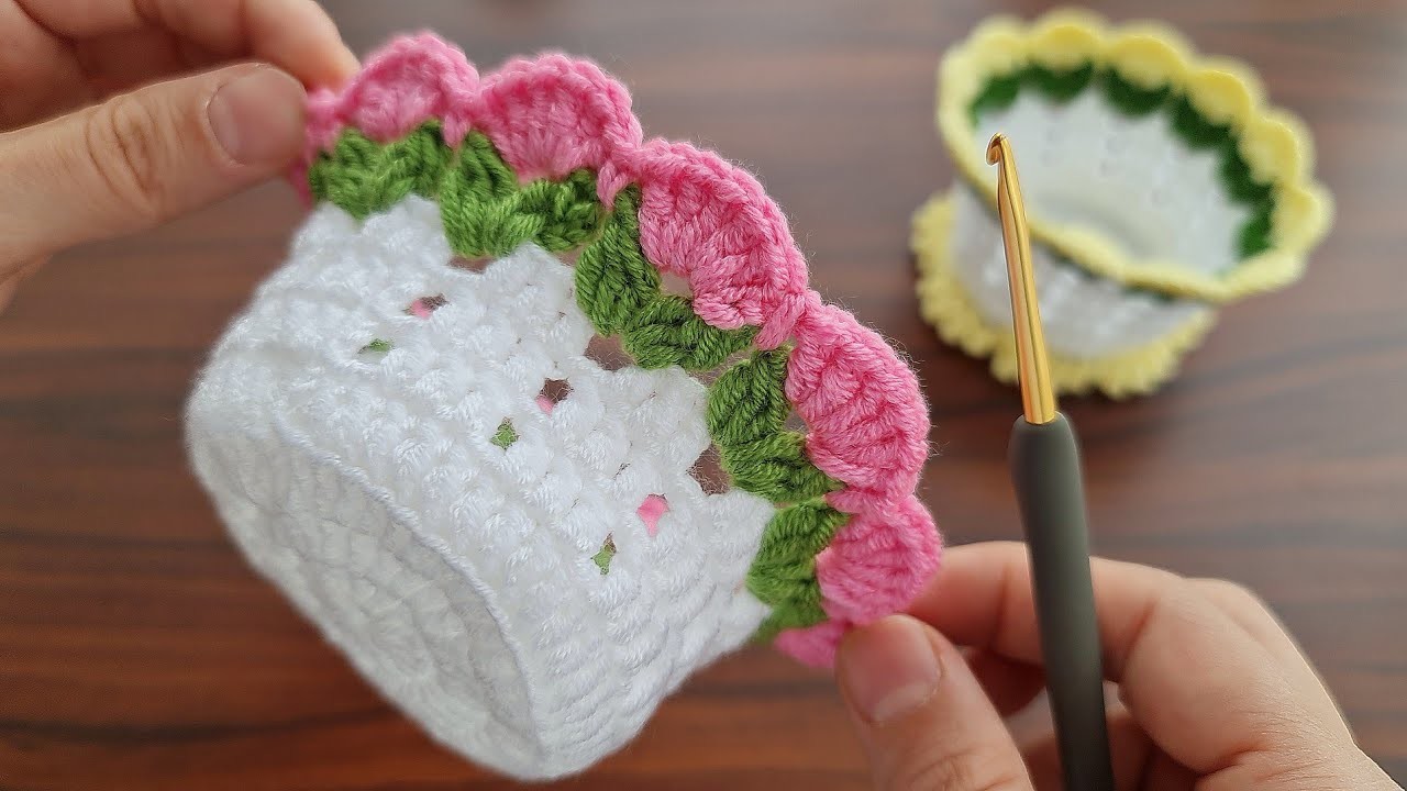 SUPER BEAUTIFUL????MUY BONİTO ✔ Super easy very useful crochet decorative basket making. 
