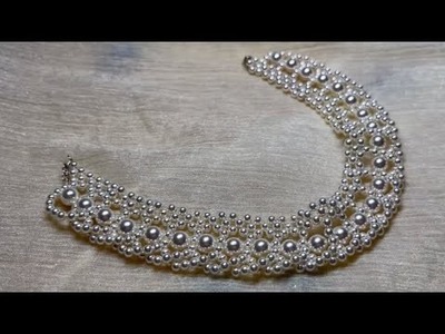 Tutorial for luxurious pearl necklace #handmade #jewellery