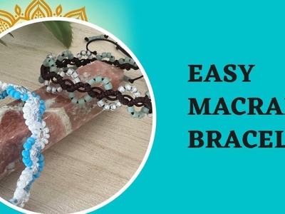 Waves Macrame Bracelet - Using Crystals and Seed beads (with Sliding knot closure)