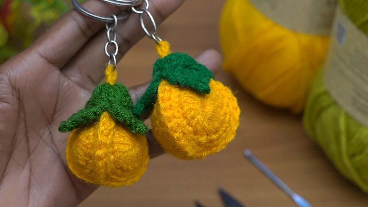 Wonderful????Carambola fruit keychain idea.Harika Carambola meyveli anahtarlık fikri.knitting crochet