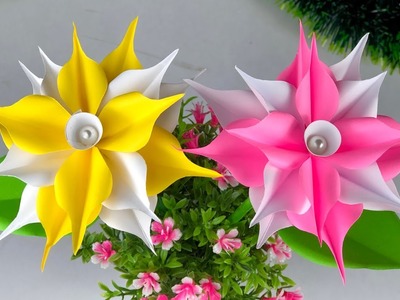 Beautiful Paper Flower Making | Home Decor |  Easy Craft Ideas | School Craft Ideas  | Paper Craft