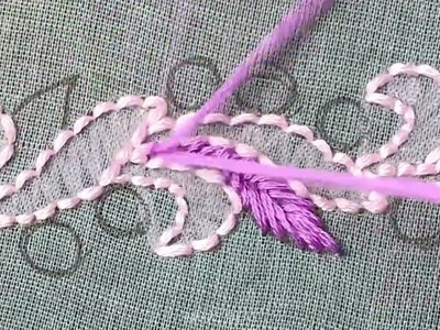 Border embroidery with shadow stitch