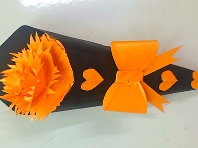 Bouquet making ideas. bouquet making at home. bouquet of flowers. bouquet making with easy paper