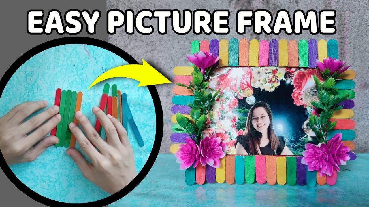 Creative Craft Making of Popsicle Sticks | Make Picture Frame Using Popsicle Sticks