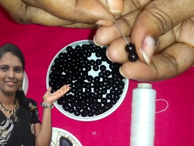 Diy | black beads necklace making # very easy#