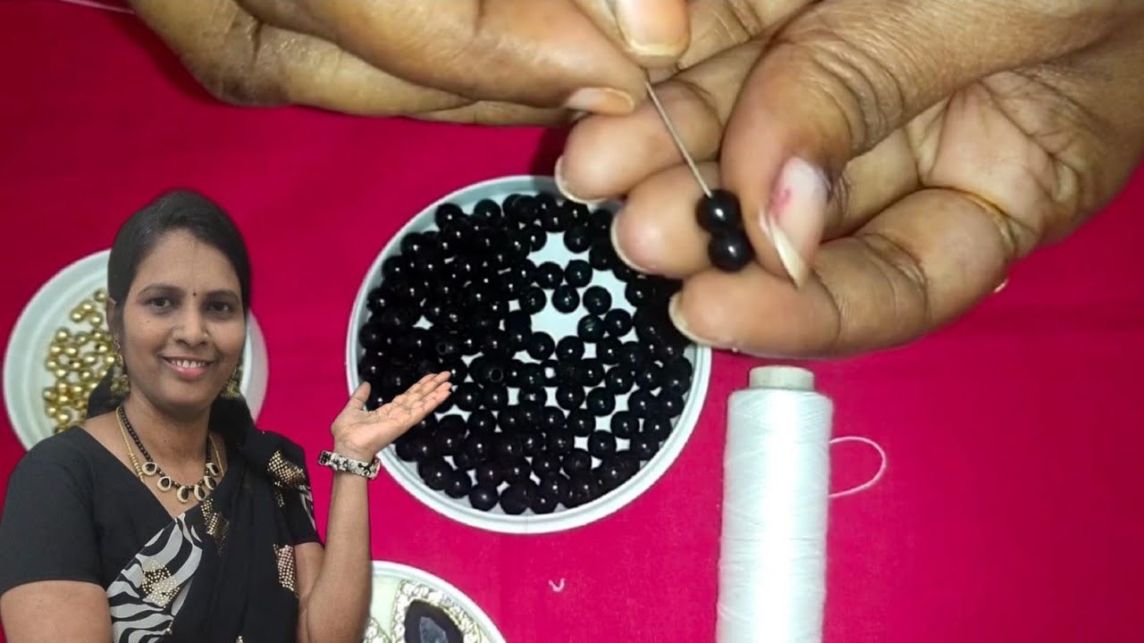 Diy | black beads necklace making # very easy#