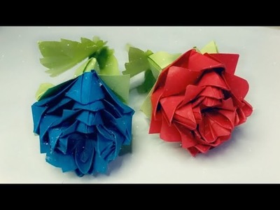 DIY.how to make rose flower.origami flower.gulab ka phool bnaye.paper craft.art and craft.paper art.