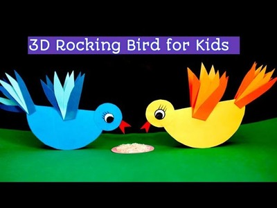 DIY Paper Birds | easy paper craft| kids craft| rocking bird