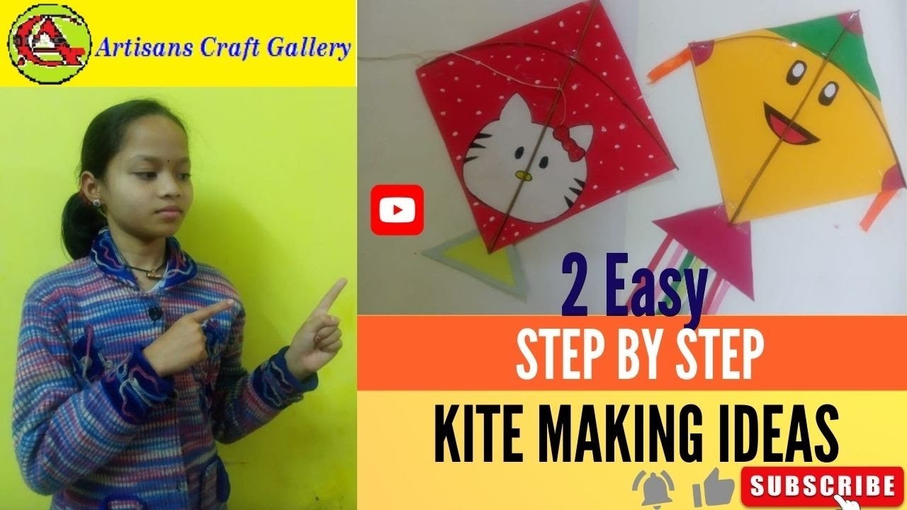 Easy kite making ideas.How to make kite at home.Patang keise banate hain.Artisans Craft Gallery