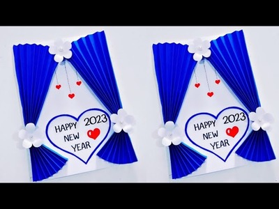 Happy New Year card making 2023. DIY New Year card idea. Easy and Beautiful card for New Year