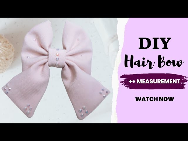 Holiday Craft - How to Make Bow out of Fabric | Hair Bow Clip Making at Home
