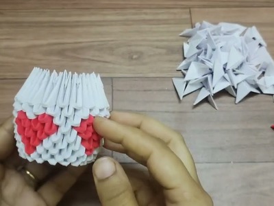 How To make 3D Origami Stand \ 3d origami pen holder \ pen holder tutorial | DIY paper pen holder