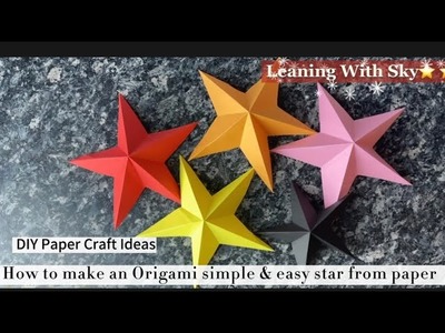 How to make an Origami simple & easy star from paper for your Christmas tree ????⭐️⭐️EP14
