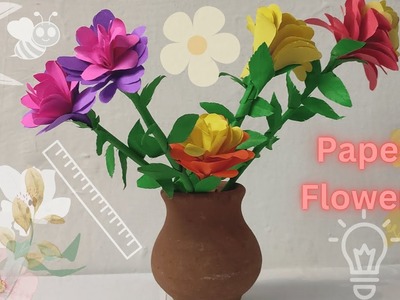 How to make beautiful flowers with paper - small paper flowers easy -  diy paper craft - handmade