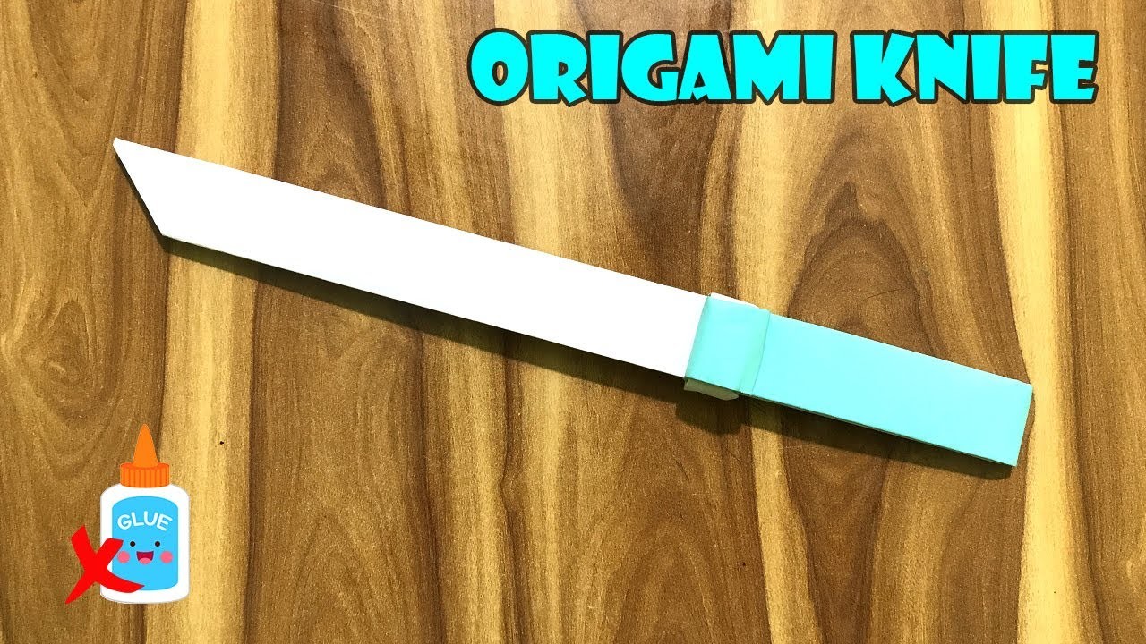 HOW TO MAKE ORIGAMI KNIFE FROM PAPER - [ No Glue. No Tape ]